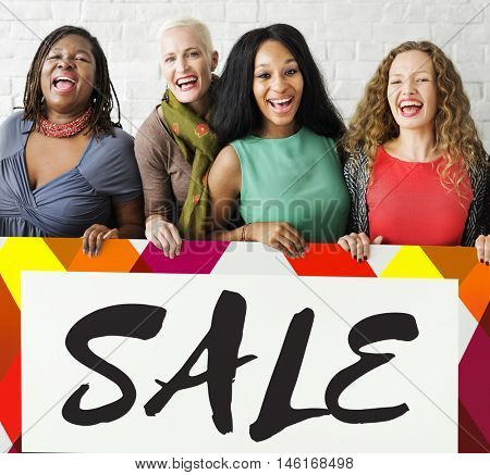 Group of Women Sales Promotion Special Discount Concept