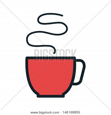 red coffee hot mug beverage. caffeine drink. vector illustration