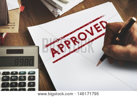 Approved Agreement Authorized Stamp Mark Concept