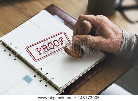 Proof Confirmation Truth Valid Authentication Concept