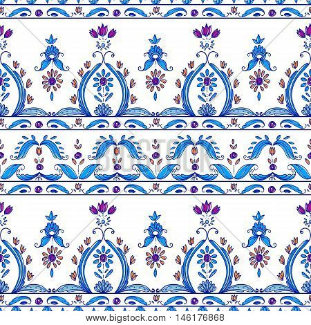 Seamless paisley pattern bohemian style cachemire design. For textile wrapping