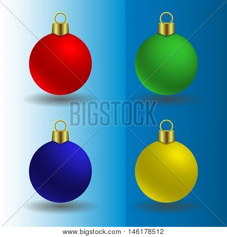 a set of Christmas balls of different colors matte shade
