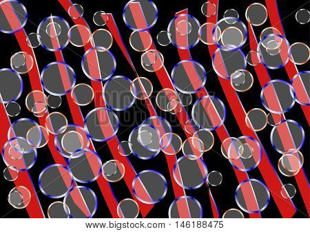 Abstract background with red lines and bubble