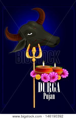 easy to edit vector illustration of Happy Durga Puja India festival holiday background