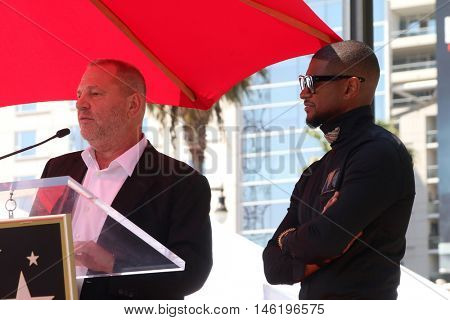LOS ANGELES - SEP 7:  Harvey Weinstein, Usher Raymond at the Usher Honored With a Star On The Hollywood Walk Of Fame at the Eastown on September 7, 2016 in Los Angeles, CA