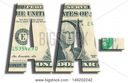 Aa- Credit Rating. Us Dollar Texture.
