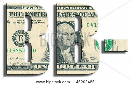 Bb- Credit Rating. Us Dollar Texture.