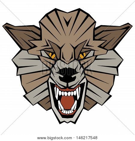 Wolf head vector illustration stylized geometric black