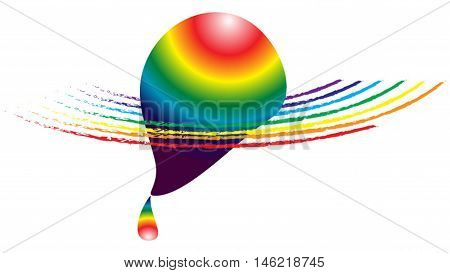 Abstract background with balloon rainbow and drop