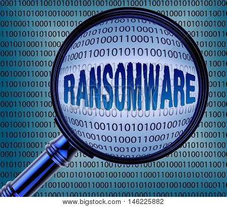 Computer Ransomware Shows Online Extortion 3D Rendering