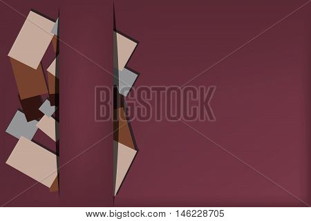 Brown abstract background with various colored pieces