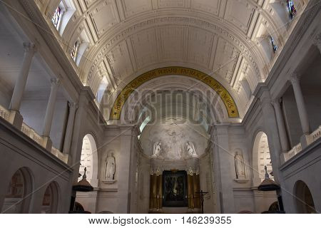 FATIMA, PORTUGAL - AUG 24: Sanctuary of Fatima in Portugal, as seen on Aug 24, 2016. It consists of a tall centralized bell-tower and nave, 213 ft in height, decorated by a 15,000 lb crown of bronze.