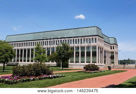 Chemistry and computer science hall at the United States Naval Academy in Annapolis Maryland for officer training in the US Navy.