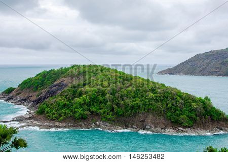 Cloud sky and sea of Promthep cape southest point of Phuket island