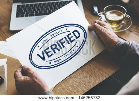Verified Certified Affirm Authorised Approve Concept