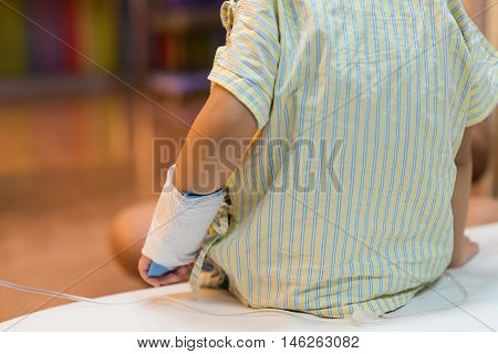 Patient Sit On Hospital Bed