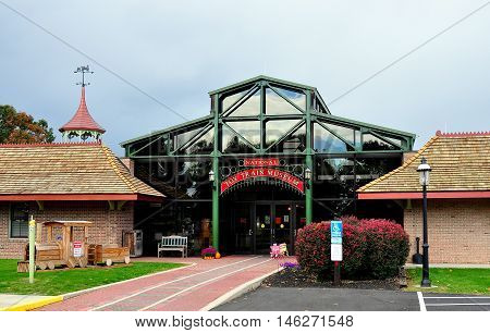 Ronks Pennsylvania - October 18 2015: Entrance of the National Toy Train Museum *