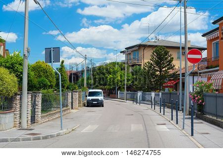 Rovigo, Italy - June, 17, 2016: car parking in Rovigo, Italy