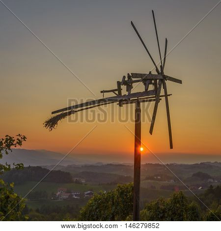 Klapotetz wind wheel in South Styria, Austria Europe