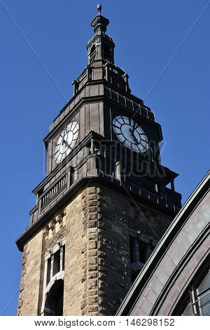 HAMBURG, GERMANY - AUG 25: Hauptbahnhof in Hamburg, Germany, as seen on Aug 25, 2016. It is the main railway station in the city, the busiest in the country and the second busiest in Europe.
