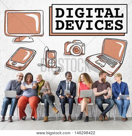 Digital Devices Technology Laptop Graphic Concept