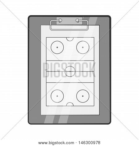 Hockey game plan icon in black monochrome style isolated on white background. Sport symbol vector illustration