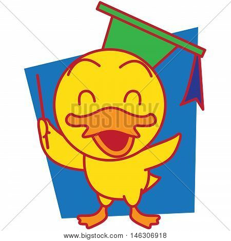 Teach duck vector art illustration TShirt design