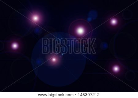 Digital lens flare in black background horizontal frame warm and abstract background