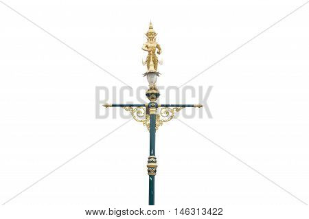 Kinnaree lamp in thai style Isolated on white background with clipping path.