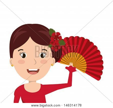 woman cartoon dancer flamenco design vector illustration eps 10