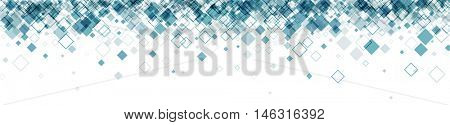White banner with blue rhombs. Vector paper illustration.