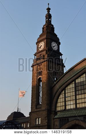HAMBURG, GERMANY - AUG 25: Hauptbahnhof in Hamburg, Germany, as seen on Aug 25, 2016. It is the main railway station in the city, the busiest in the country and the second busiest in Europe.