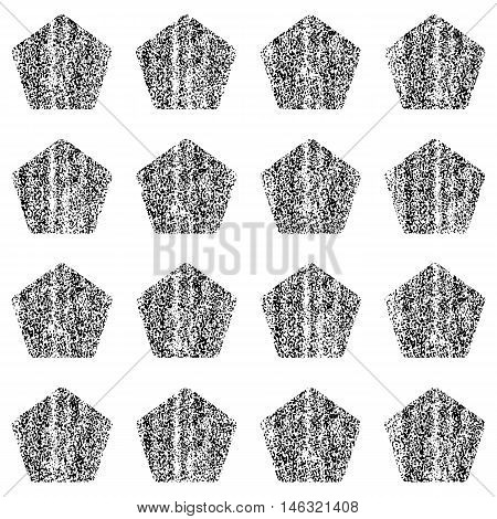 Seamless pattern with old painted damaged texture. Black polygon shape in white background. Geometrical traditional backdrop. Template swatch vector illustration graphic design element 8 eps