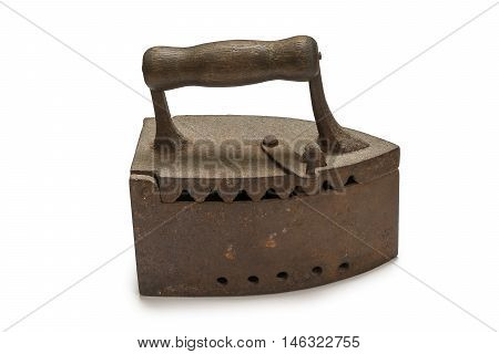 Old rusty iron on the white background