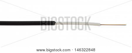 Fiber Optic Cable Detail Isolated On White