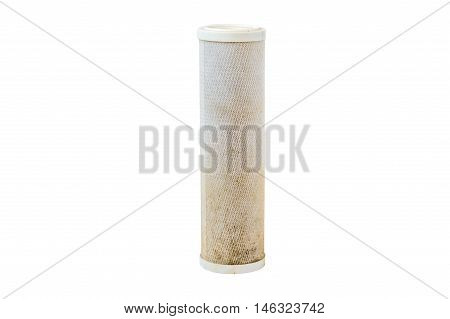 Cartridges For Water Filter Isolated On White Background, Used Water Filter