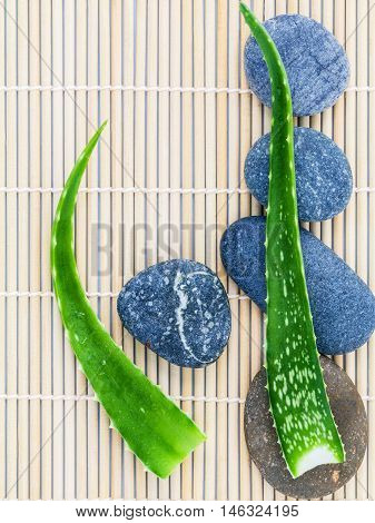 Aloe Vera On Stones Spa Treatment Scene Natural Spas Ingredients For Skin Care In Zen Like Concepts.