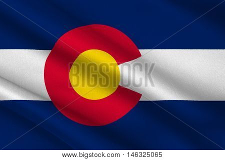 Flag of Colorado in United States. 3D illustration
