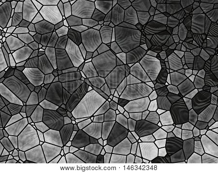Abstract background - computer-generated image. Stained-glass grayscale pattern. Chaos lines. For wer design, desktop wallpaper, covers