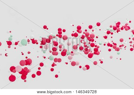 Abstract pink background modern shape object float in the airblowing particle 3d rendering