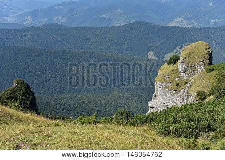 Mountain Landscape. Ceahlau Mountains, Eastern Carpathians, Romania