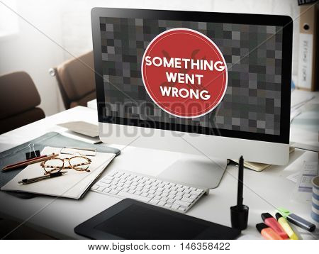 Error Something Went Wrong Under Construction Concept