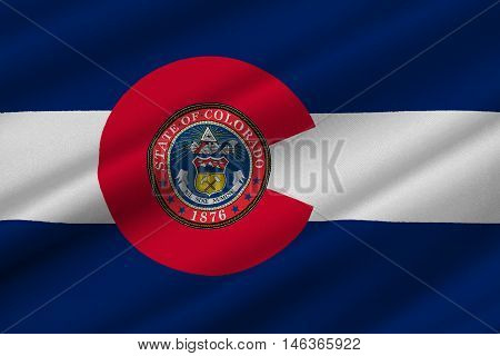 Flag of Colorado in United States. 3D illustration