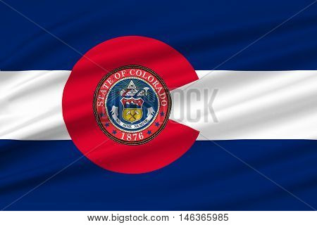 Flag of Colorado in United States. 3D illustration