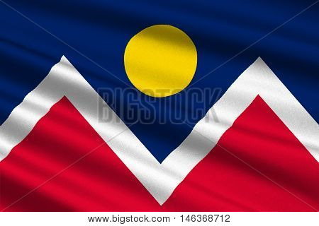 Flag of Denver is the capital of Colorado state United States. 3D illustration