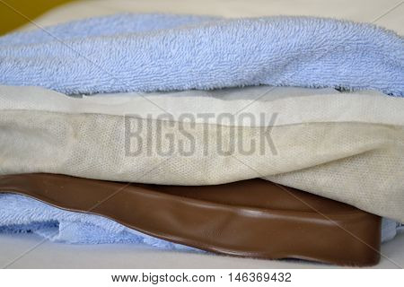 warm hay pillows for pain treatment - close-up