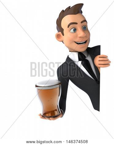Fun businessman - 3D Illustration