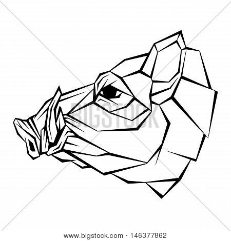 Wild boar head vector illustration style geometric