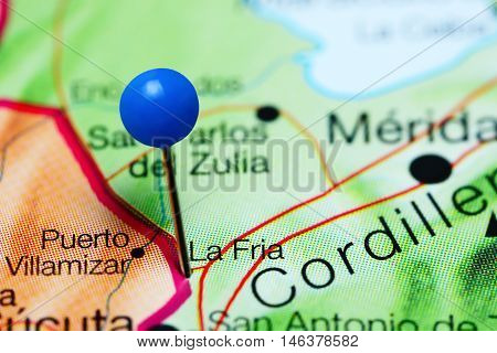 La Fria pinned on a map of Venezuela