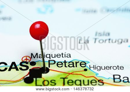 Petare pinned on a map of Venezuela